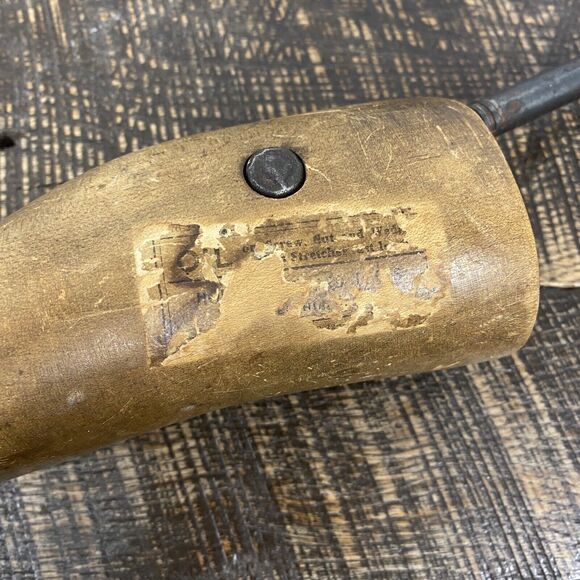 Antique Wooden Shoe Stretcher Maple Wood Cast Iron Handle Rustic Primitive Decor - Picture 7 of 13